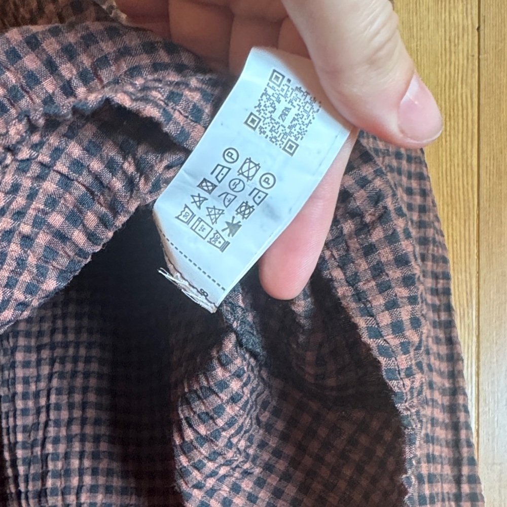 Zara Brown Checked Button-Down with Oversized Col… - image 7